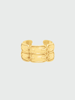 WOLD Double-Band Logo Ring - Gold