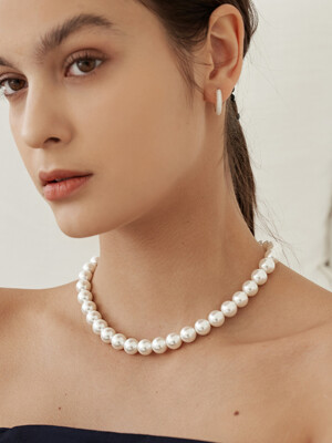 23 Day pearl Necklace 10mm-silver