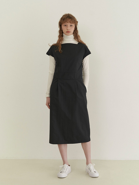 원피스,원피스 - 이슈넘버 (ISSUE NUMBER) - 4.66 Capsleeve dress (Charcoal)