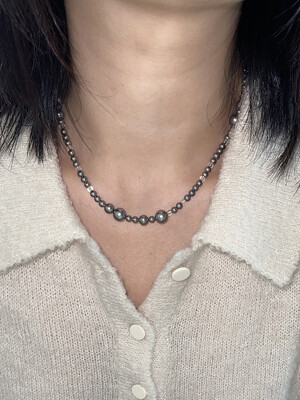 Surgical Steel Gray Ocean Pearl Necklace