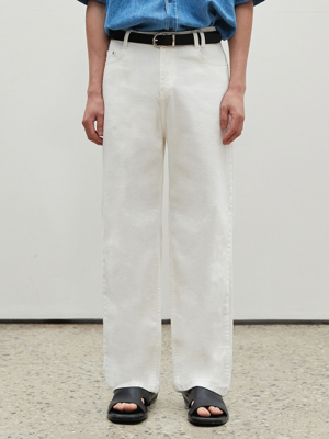 [린넨라이크데님]Linen Like Semi Wide Jeans DCPT003Ivory