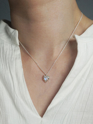 Silver925 Opal Heart Necklace