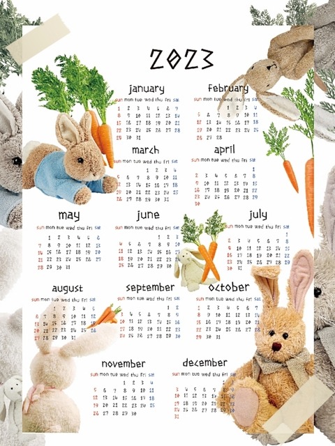 홈데코 - 유라이크왓 (you like what) - Love Rabbit 2023 Calendar Poster