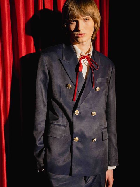 아우터 - 더발론 맨 (Theballon MEN) - GOLD BUTTON DOUBLE JACKET-NAVY