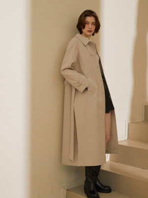 HOODED TRENCH COAT_BEIGE (MIDDLE/LONG)