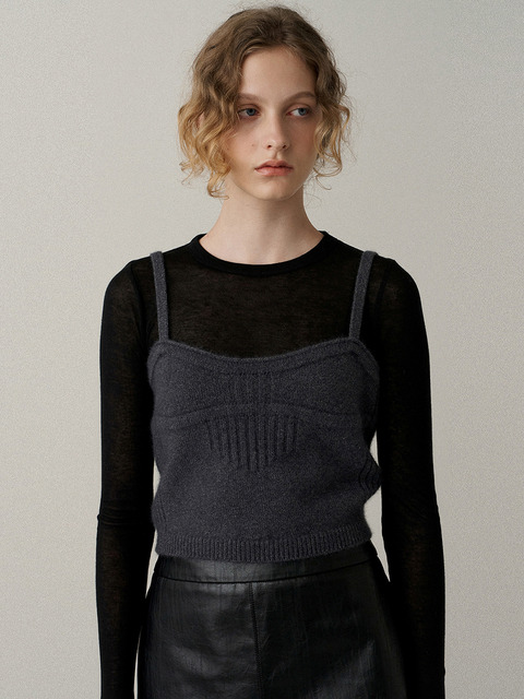 니트 - 블랭크공삼 (blank03) - fox blend sparkle bustier (charcoal)