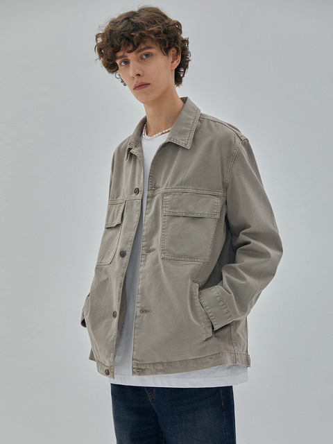 아우터 - 률앤와이 (RYUL + WAI:) - DENIM PIGMENT SAFARI JACKET BEIGE