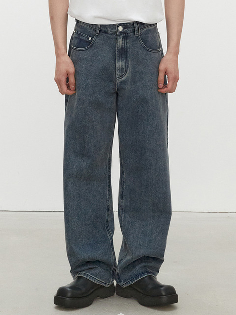 팬츠,데님,데님 - 데케트 (DECET) - Mid Rise Wide Jeans DCPT027STNGRBlue