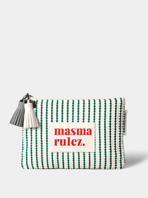 Basic pouch _ Waffle stipe 그린