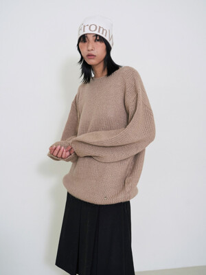 Wool Roving Sweater Beige