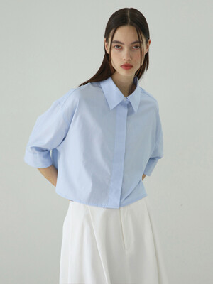 stripe crop shirt_blue