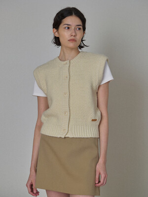 Double-sided Knit Vest - Ivory