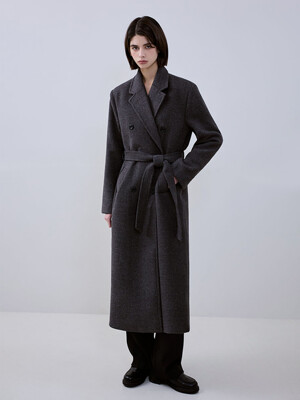 Wool Maxi Coat [Charcoal]