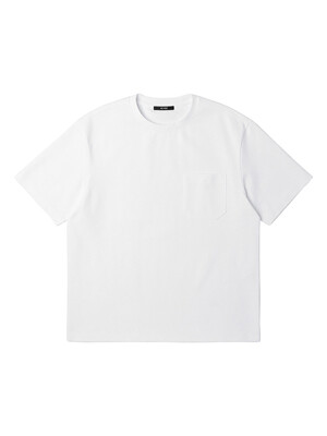 남성 리싸이클 분또 변형 포켓 반팔 라운드 티셔츠 (O-WHITE) (HA4ST90-33)