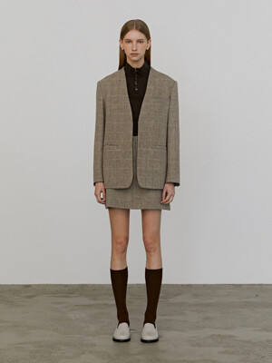 Wool checker jacket_Gray