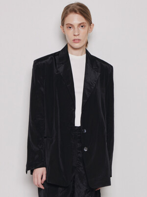 Shimmering Semi Oversized Jacket_Black