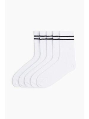 스포츠 양말 DryMove™ 5켤레 세트 화이트/스트라이프 1228219001