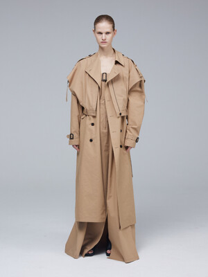 Signature long trench coat