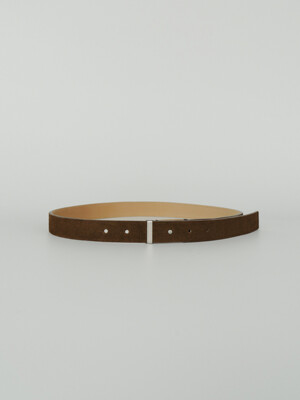 flat suede belt (brown)