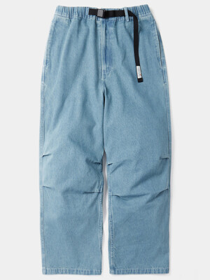 SL-LABEL BELTED PARACHUTE DENIM PANTS 라이트데님