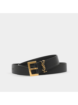 생로랑 24FW 모노그램 YSL로고 카산드로스 3CM 레더 여성 벨트 634437 BOO0W 1000