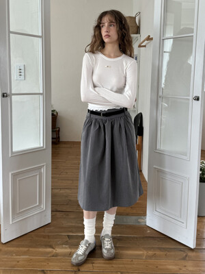 Brise shirring skirt (gray)