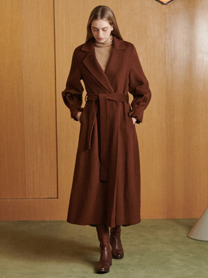 Puff Sleeve Wool Handmade Coat [2 Colors]