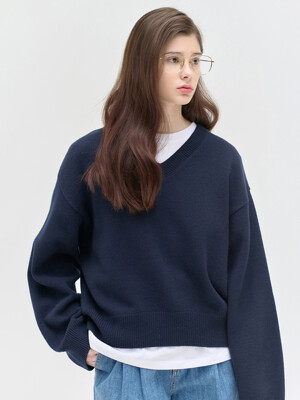 25SN relax-fit v-neck pullover [NA]