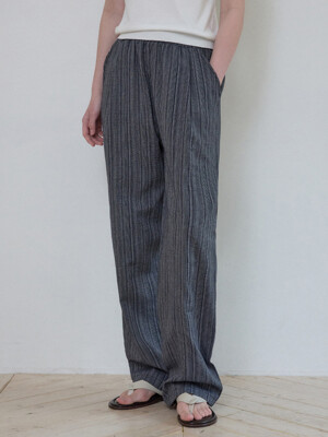 W/Bohemian Stripe Banding Pants_NAVY(W25-PT10)