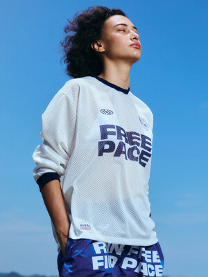 Sporty Mesh Round T Shirt_White
