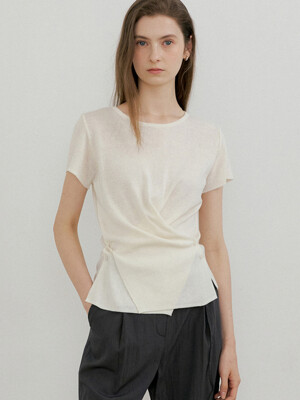 comos 1473 cross button wrap knit (cream)