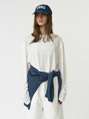 Round Long Sleeve T-Shirt (White)