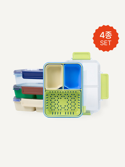 코코라커 캔디팟 고무패킹 분리세척 필요없는 위생 소분용기 4P세트 (2color)