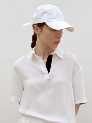 White Collar T-shirt Blouse