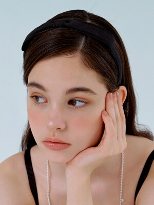 black herringbone ribbon head band
