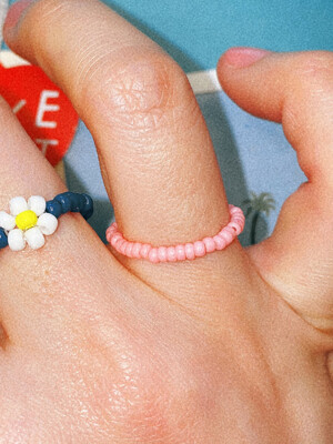 Pink Fine Color Beads Ring 비즈반지