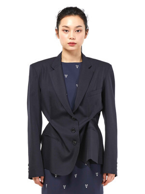 DOZI - Pinched Oversize Tailored Jacket _ Navy