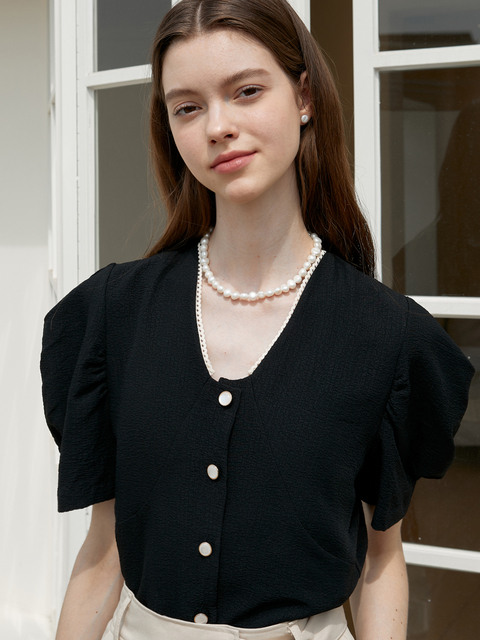 셔츠,블라우스 - 주르티 (JOORTI) - j962 mini lace blouse (black)