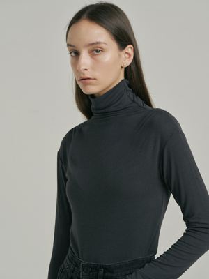 High Neck Jersey Top_CHARCOAL