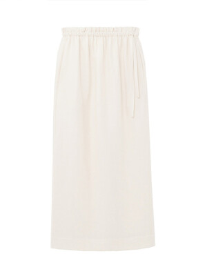 LINEN HIGH WAIST SKIRT_IVORY