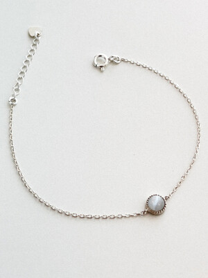 Silver925 Mini Stone bracelet_white