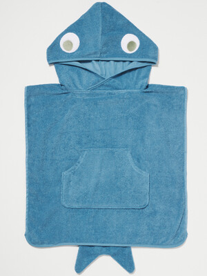 [국내공식] Beach Hooded Towel Shark Tribe Deep Blue_상어 딥블루 후디 비치 타올_S3VBHTST