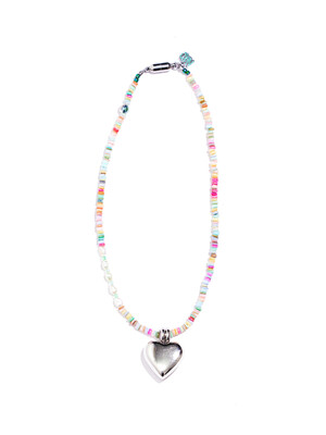 SURGiCAL HEART COLORFUL MOTHER OF PEARL NECKLACE #97