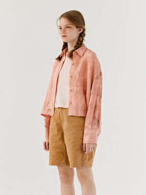 Tie-dye crop shirt (Light pink)