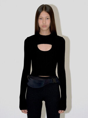 RIBBED HOLE KNIT (black)