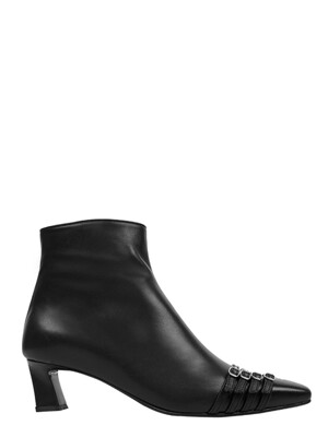 BUCKLE ANKLE BOOTS / BLACK