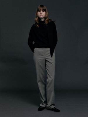 WOOL BLEND STRAIGHT TROUSERS