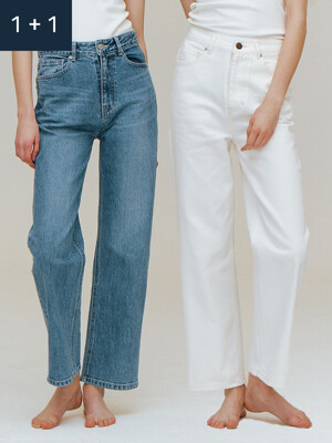 [1+1] High-rise Semiwide Jeans_5color
