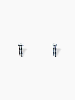 Black Mini tennis earrings [sv925]