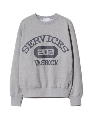 23FW Cotton VASROCK Service Arch Logo Sweatshirt Melange Gray_TMT01MG